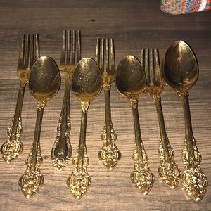 {SOLD}Gold Victorian silverware